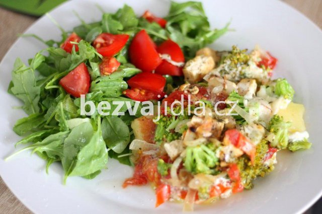 zapečené tofu s brokolicí